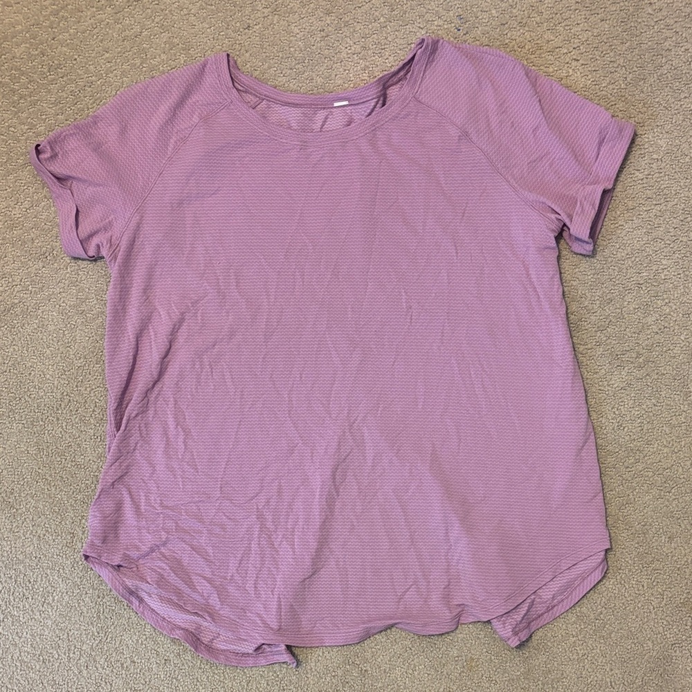 lululemon athletica Lavender Short Sleeve Open Back Tee
